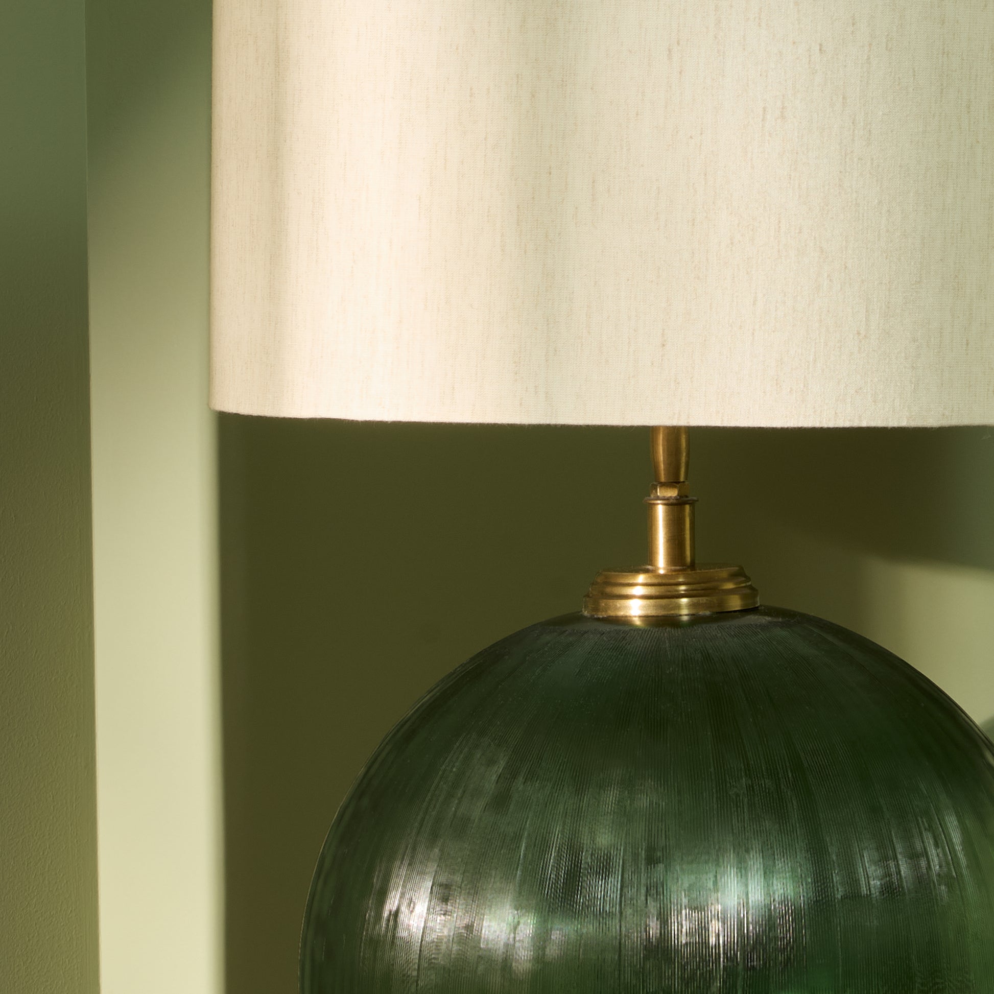 Konduru 40cm Lamp Shade - Natural Fabric and Natural Mango Wood - Laura James 