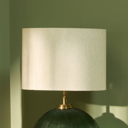 Konduru 40cm Lamp Shade - Natural Fabric and Natural Mango Wood - Laura James 