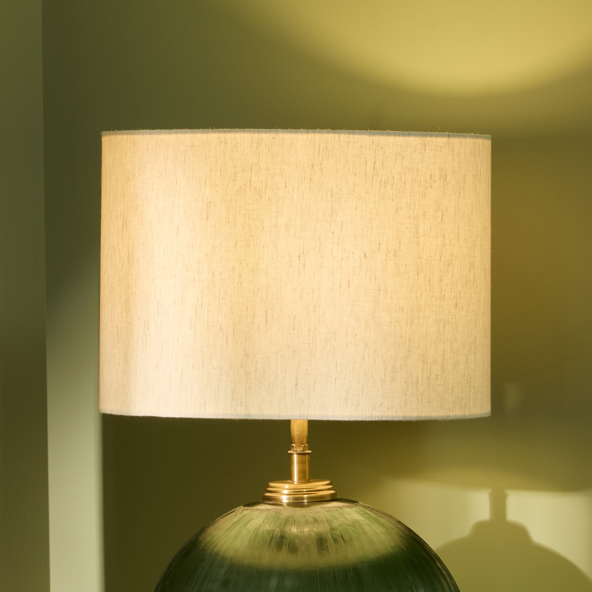 Konduru 40cm Lamp Shade - Natural Fabric and Natural Mango Wood - Laura James 