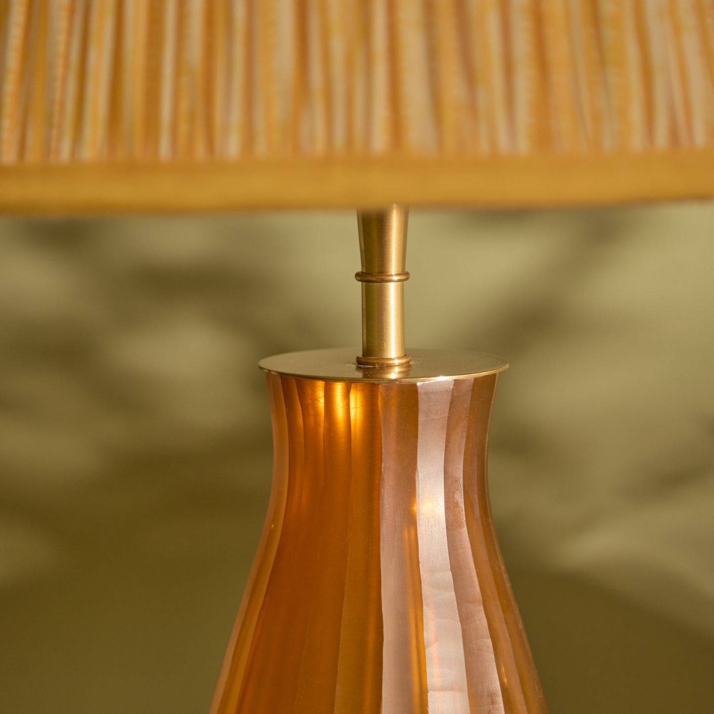 Mandla 40cm Glass Lamp Base - Amber Yellow - Laura James 