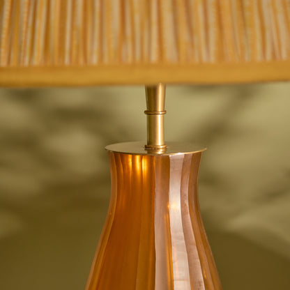 Mandla 40cm Glass Lamp Base - Amber Yellow - Laura James 