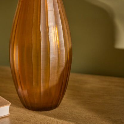 Mandla 40cm Glass Lamp Base - Amber Yellow - Laura James 