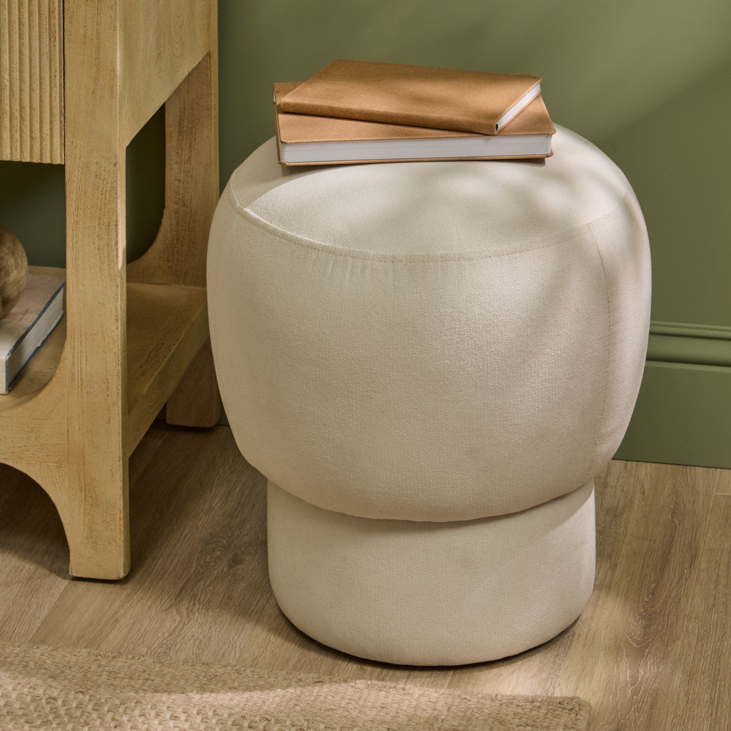 Jovi Footstool - Ivory - Laura James 