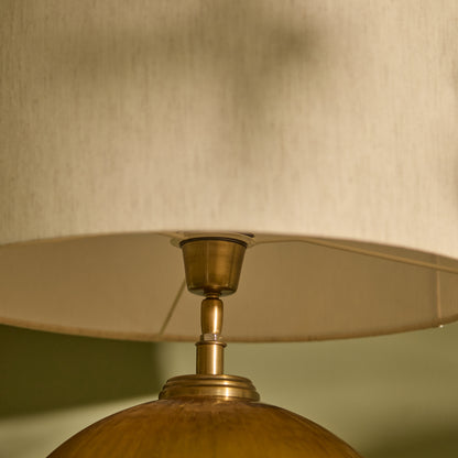 Orai 33cm Glass Table Lamp Base - Amber Yellow - Laura James 