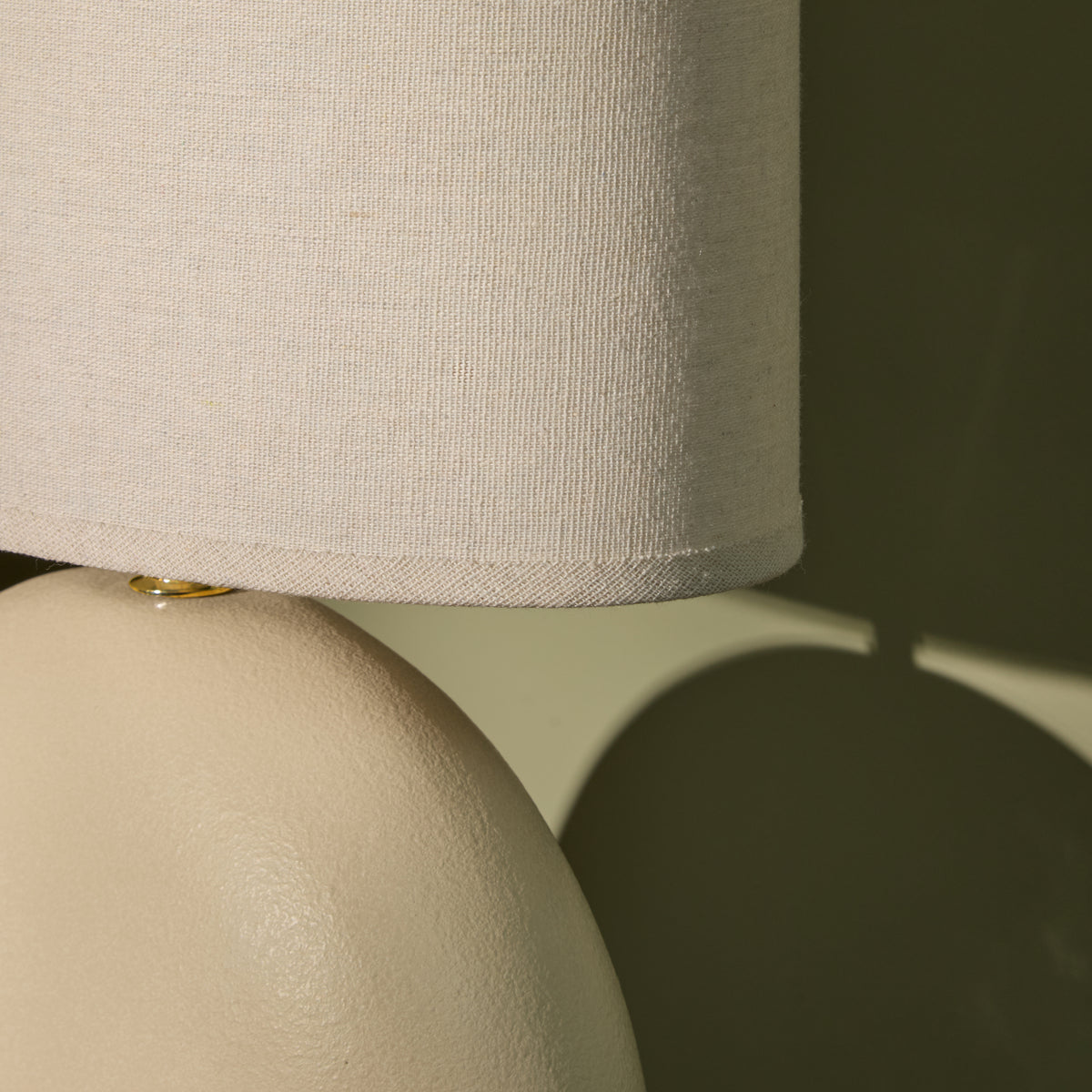 Chesil 51cm Table Lamp - Off White with Alabaster White Linen Shade - Laura James 