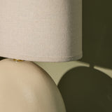 Chesil 51cm Table Lamp - Off White with Alabaster White Linen Shade - Laura James 