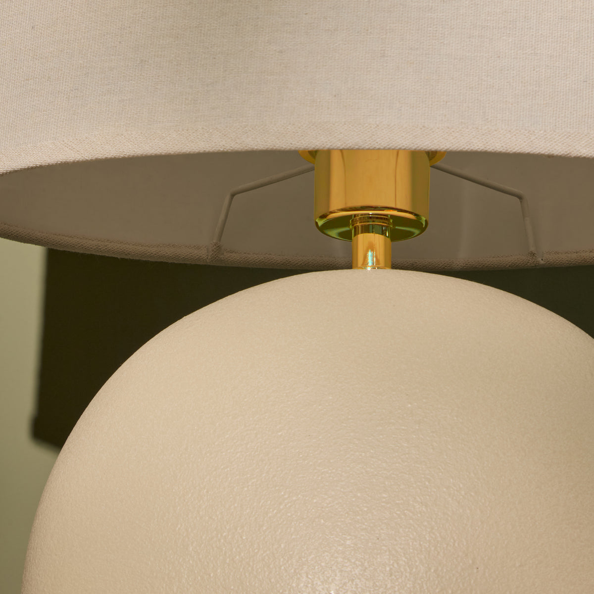 Chesil 51cm Table Lamp - Off White with Alabaster White Linen Shade - Laura James 