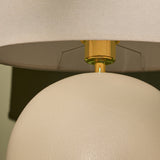 Chesil 51cm Table Lamp - Off White with Alabaster White Linen Shade - Laura James 