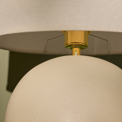 Chesil 51cm Table Lamp - Off White with Alabaster White Linen Shade - Laura James 