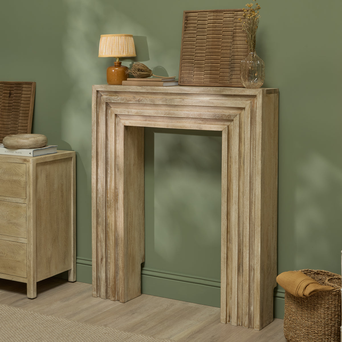 Piper 100cm Fireplace Surround - Almond Brown - Laura James 