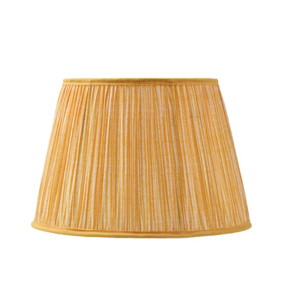 Nimana 40cm Gathered Lamp Shade - Amber Yellow Stripe - Laura James 