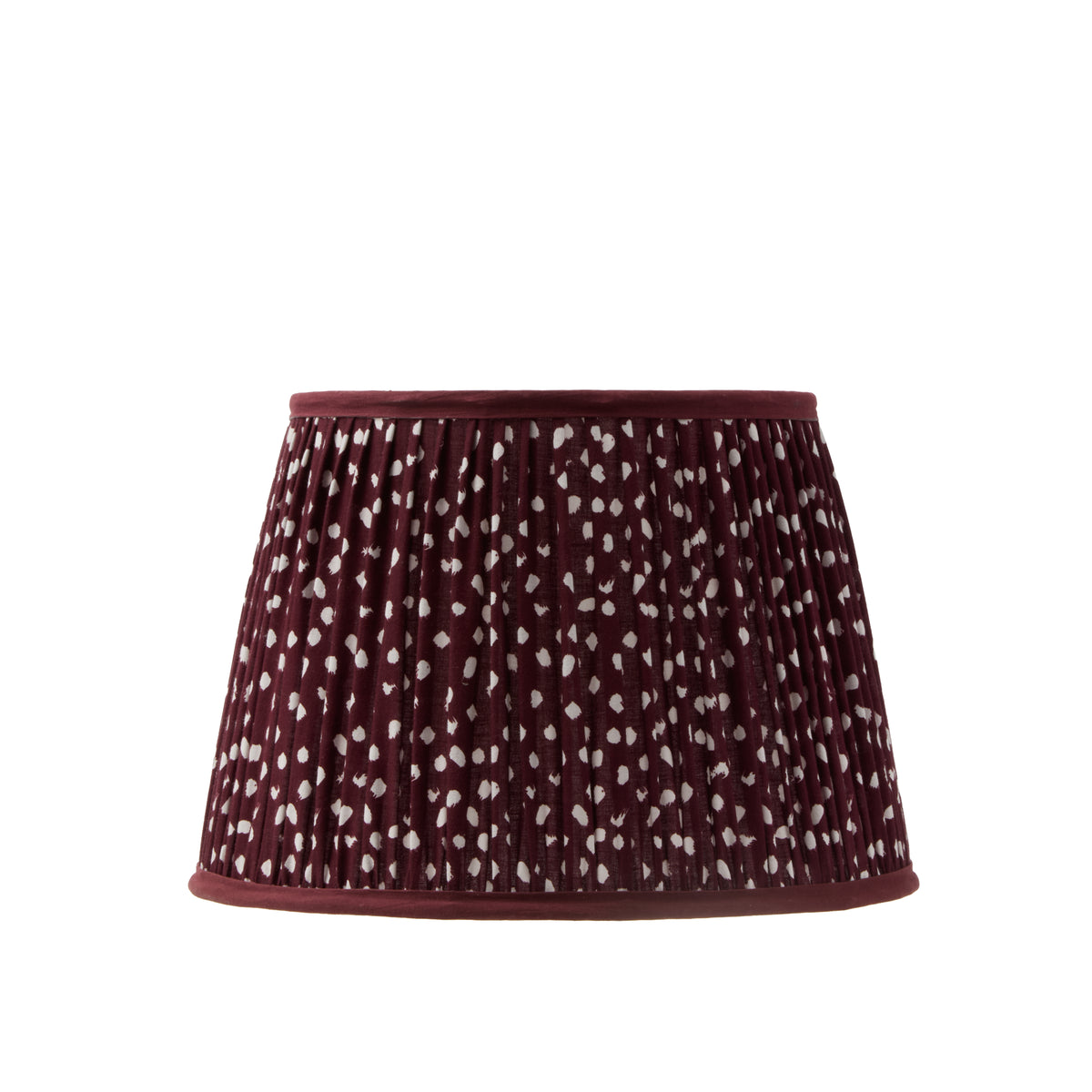 Nimana 25cm Gathered Lamp Shade - Burgundy Spot
