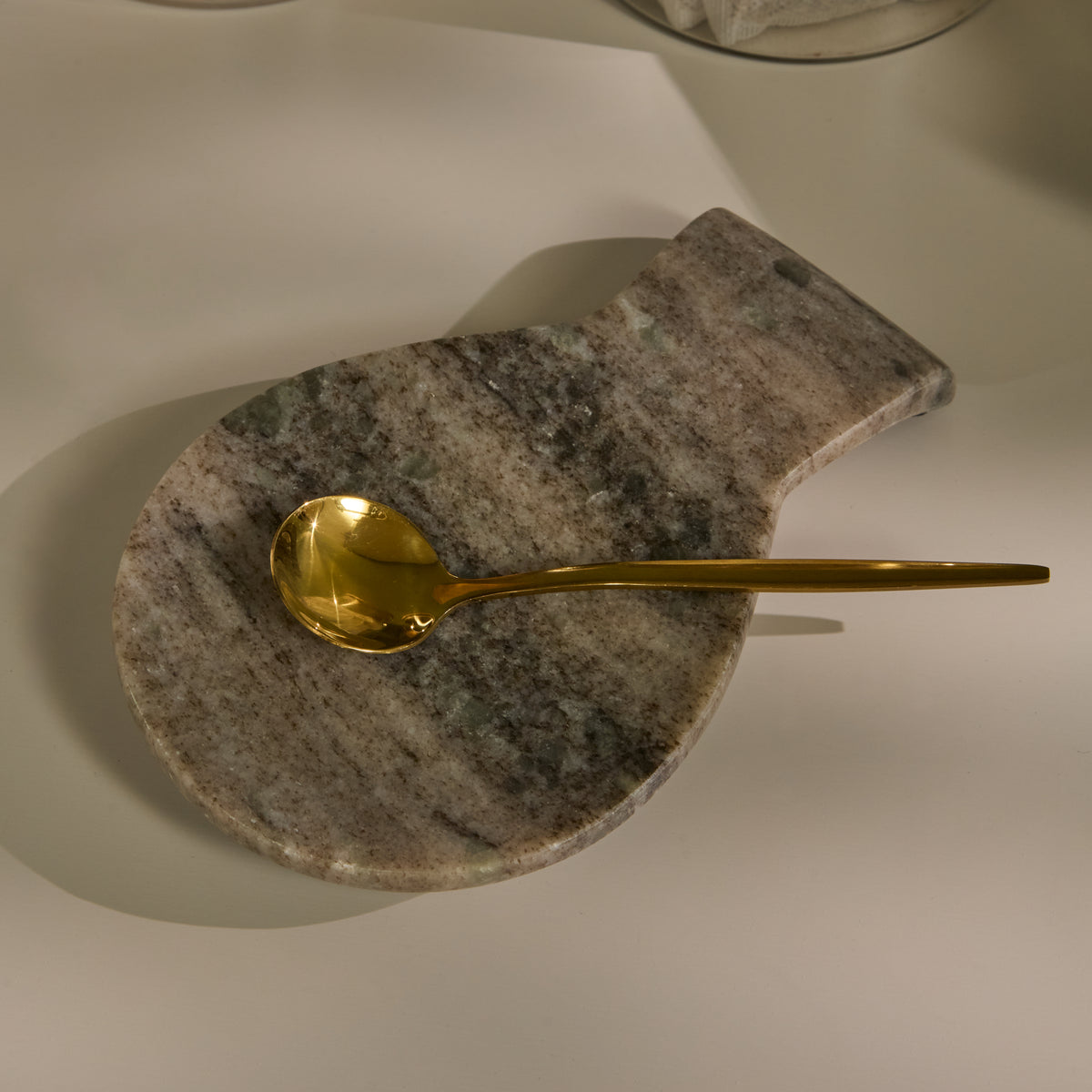 Tiree 15cm Spoon Rest - Beige Marble - Laura James 
