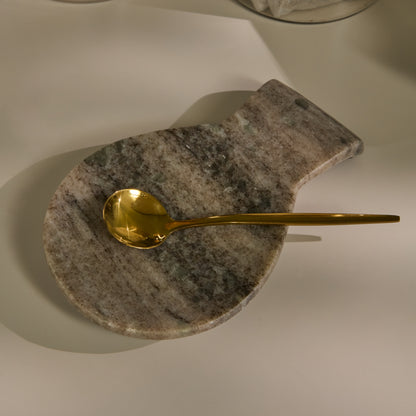 Tiree 15cm Spoon Rest - Beige Marble - Laura James 