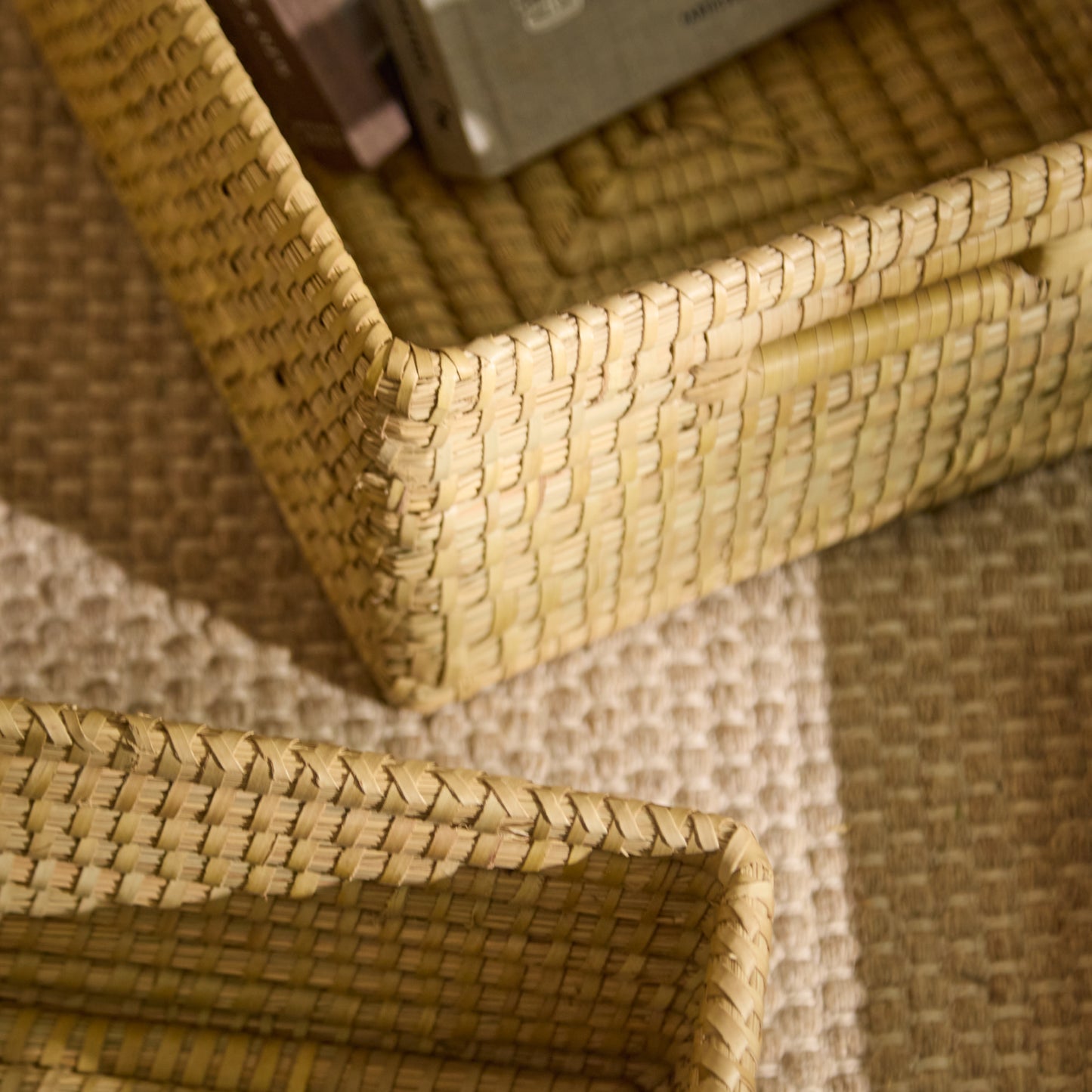 Kalna 40x30cm Rectangular Sea Grass Basket - Natural - Laura James 