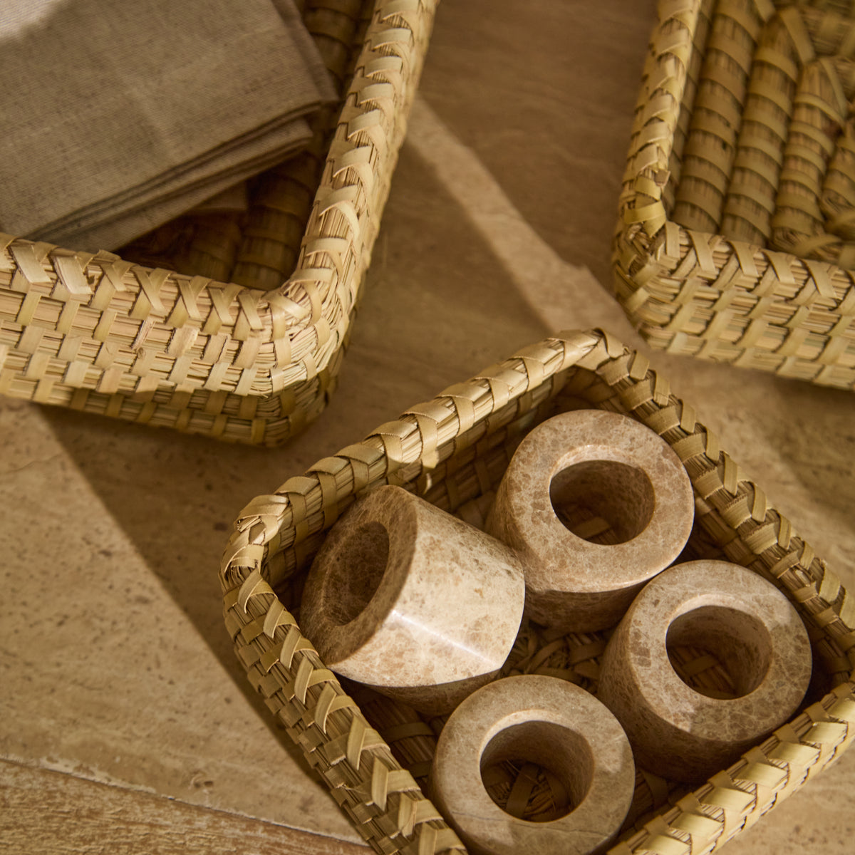 Kalna 14x14cm Square Sea Grass Basket - Natural - Laura James 
