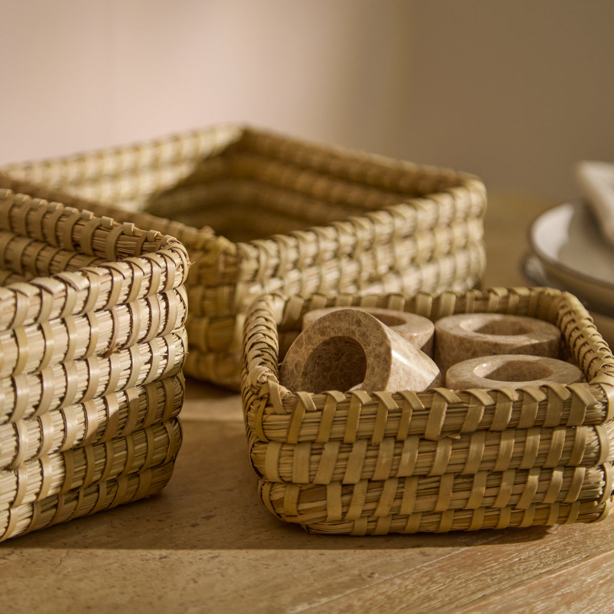Kalna 22x22cm Square Sea Grass Basket - Natural - Laura James 