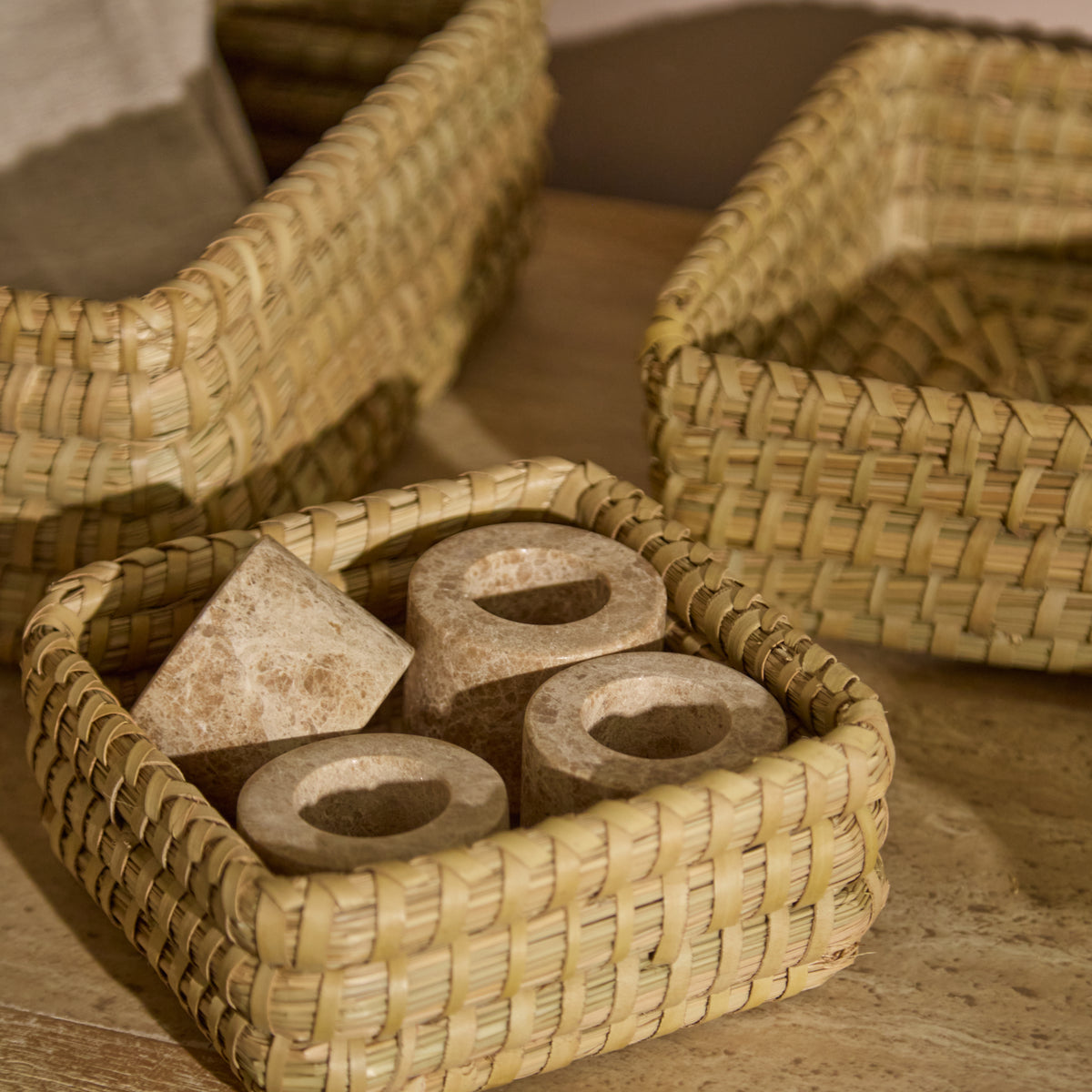 Kalna 14x14cm Square Sea Grass Basket - Natural - Laura James 
