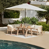Shiro Wooden Garden Corner Dining Sofa Set with Cream Parasol - Laura James 