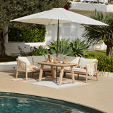 Shiro Wooden Garden Corner Dining Sofa Set with Cream Parasol - Laura James 