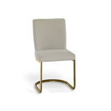 Lola Dining Chairs - Set Of 2 - Beige Boucle with Gold Legs - Laura James
