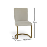 Lola Dining Chairs - Set Of 2 - Beige Boucle with Gold Legs - Laura James