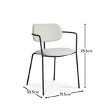 Luca Light Beige Boucle Dining Chairs - Set of 2 - Black Legs - Laura James