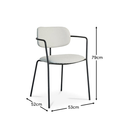 Luca Dining Chairs - Set of 4 - Light Beige - Laura James 