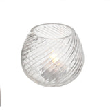 Lacaze 10cm Glass Tea Light Holder - Clear - Laura James 