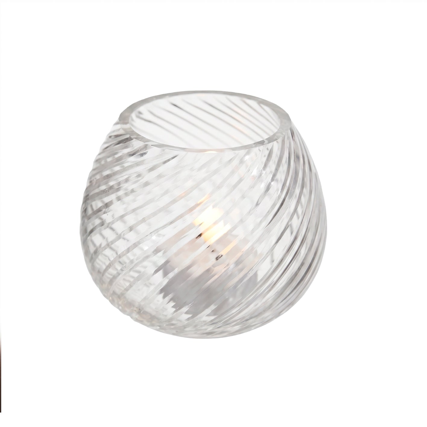 Lacaze 10cm Glass Tea Light Holder - Clear - Laura James 
