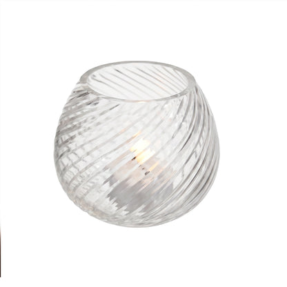 Lacaze 10cm Glass Tea Light Holder - Clear - Laura James 
