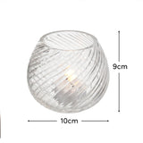 Lacaze 10cm Glass Tea Light Holder - Clear - Laura James 