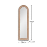 Langton 170x50cm Wooden Arch Floor Mirror - Whitewash - Laura James 