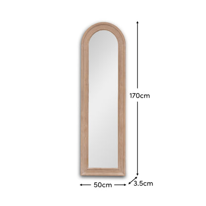 Langton 170x50cm Wooden Arch Floor Mirror - Whitewash - Laura James 