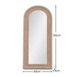 Langton 180x90cm Wooden Arch Floor Mirror - Whitewash - Laura James 