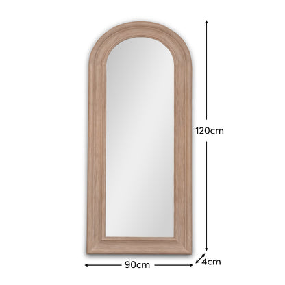 Langton 180x90cm Wooden Arch Floor Mirror - Whitewash - Laura James 