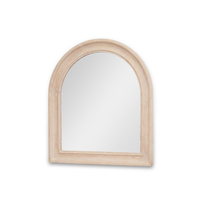 Langton 90x80cm Wooden Arch Wall Mirror - Whitewash - Laura James 