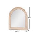 Langton 90x80cm Wooden Arch Wall Mirror - Whitewash - Laura James 