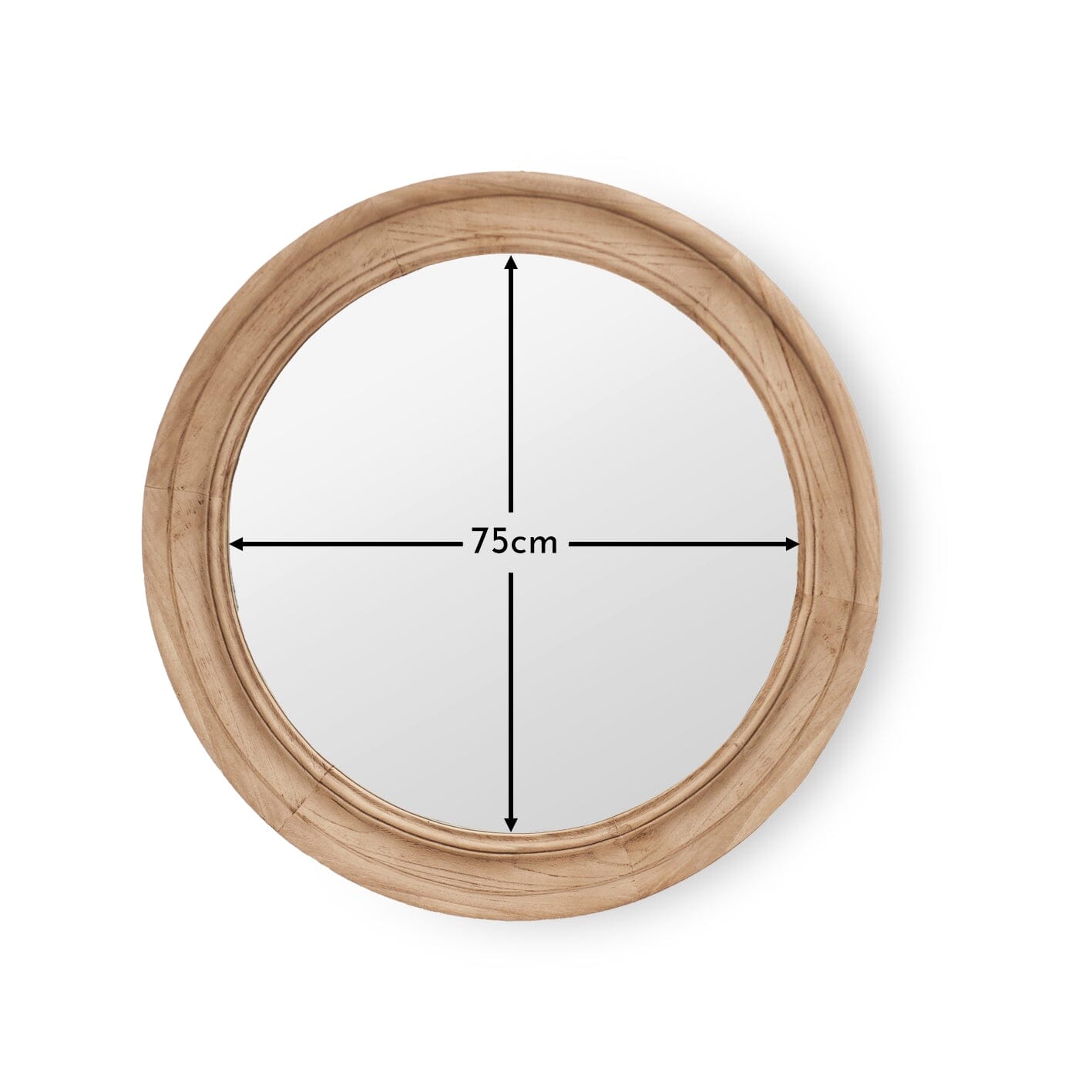Langton 75cm Wooden Mirror - Natural - Laura James