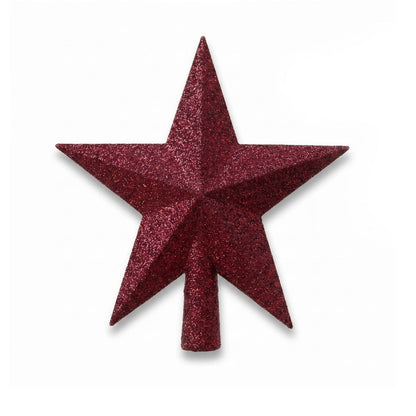 Lasele Shatterproof 19cm Star Tree Topper - Festive Pink Glitter - Laura James