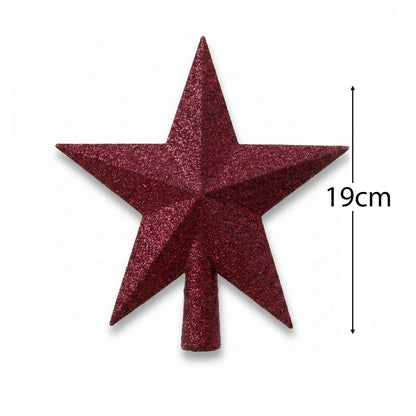 Lasele Shatterproof 19cm Star Tree Topper - Festive Pink Glitter - Laura James