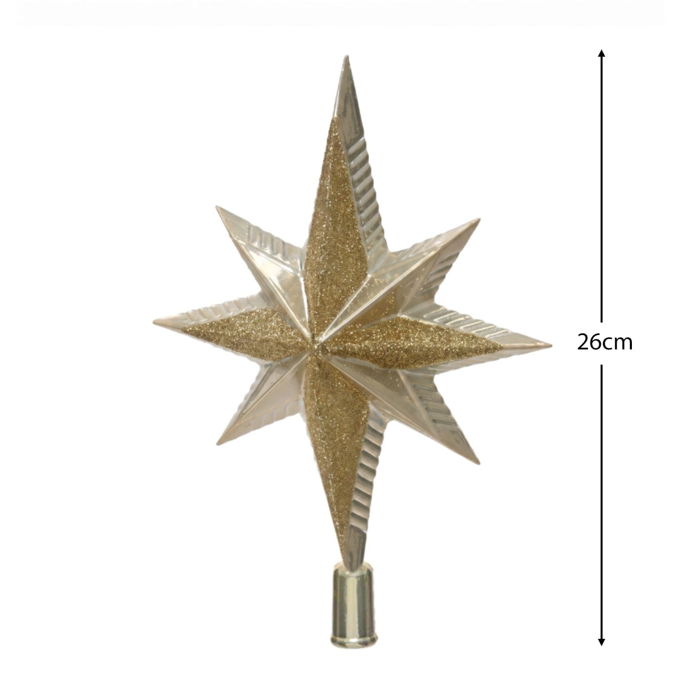 Lasele Shatterproof 26cm Star Tree Topper - Pearl Gold - Laura James