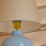 Launton 27cm Ceramic Lamp Base & Coningsby Taupe Cotton Lampshade - 30cm - Laura James 
