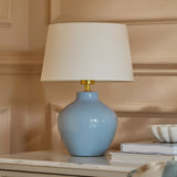 Launton 27cm Ceramic Lamp Base & Coningsby White Lampshade - 30cm - Laura James 