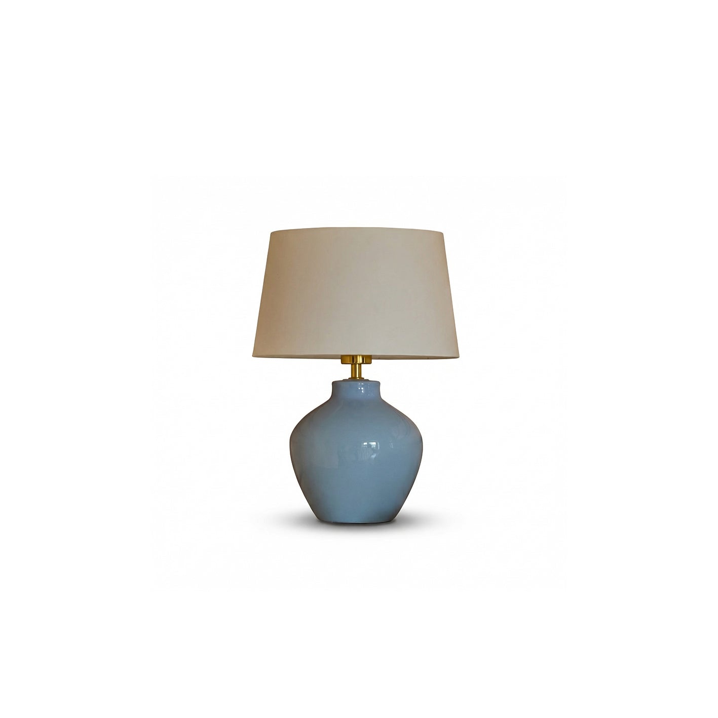 Launton 27cm Ceramic Lamp Base with Coningsby White Shade - 30cm - Laura James