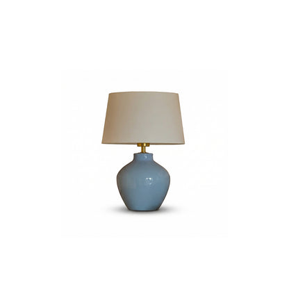 Launton 27cm Ceramic Lamp Base with Coningsby White Shade - 30cm - Laura James