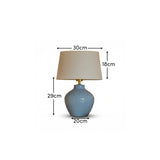 Launton 27cm Ceramic Lamp Base with Coningsby White Shade - 30cm - Laura James