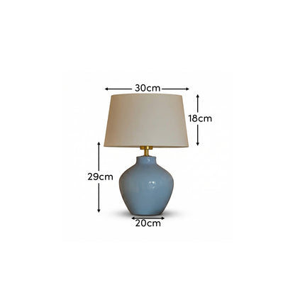 Launton 27cm Ceramic Lamp Base with Coningsby White Shade - 30cm - Laura James