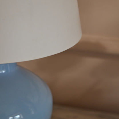Launton 27cm Ceramic Lamp Base with Coningsby White Shade - 30cm - Laura James