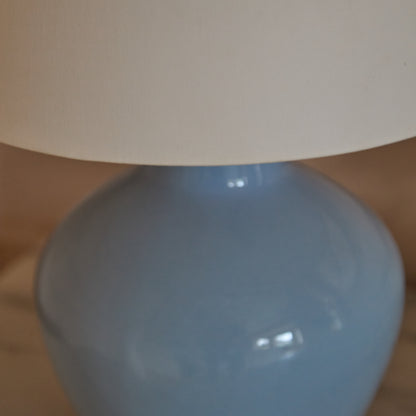 Launton 27cm Ceramic Lamp Base with Coningsby White Shade - 30cm - Laura James 